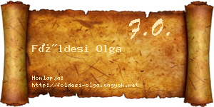 Földesi Olga névjegykártya