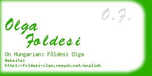 olga foldesi business card